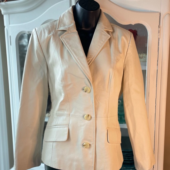 Terry Lewis Classic Luxuries Vintage White Leather Jacket XS - Picture 5 of 11